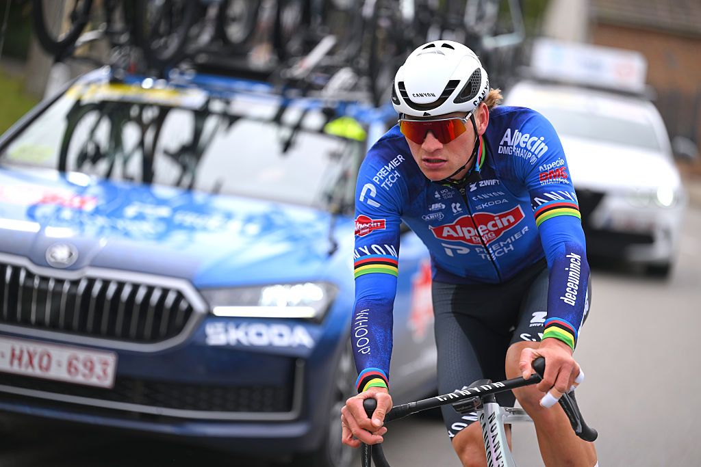 HARELBEKE, BELGIUM - MARCH 27: Mathieu van der Poel of Netherlands and Team Alpecin-Premier Tech competes during the 68th E3 Saxo Classic 2026 a 208.5km one day race from Harelbeke to Harelbek / #UCIWT / on March 27, 2026 in Harelbeke, Belgium. (Photo by Tim de Waele/Getty Images)