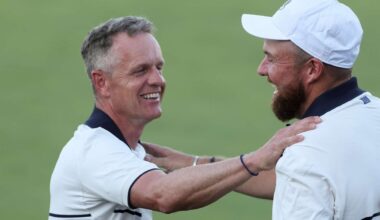 European Ryder Cup captain Luke Donald and Shane Lowry