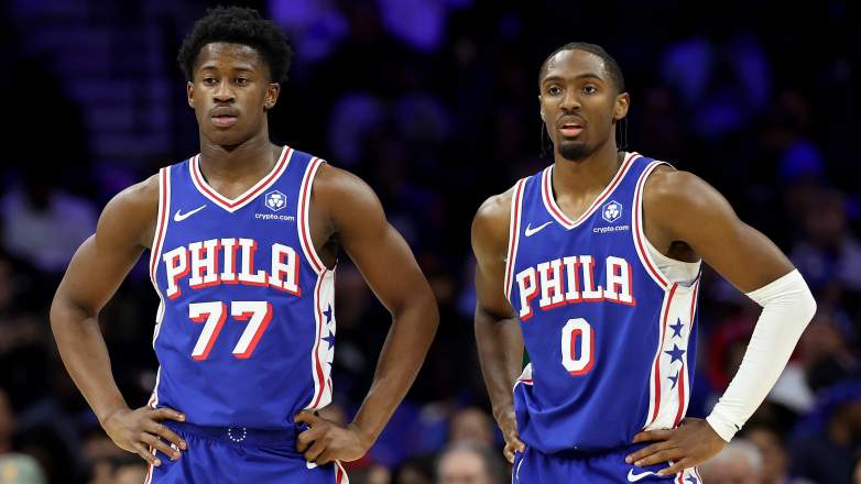 VJ Edgecombe Tyrese Maxey Philadelphia 76ers