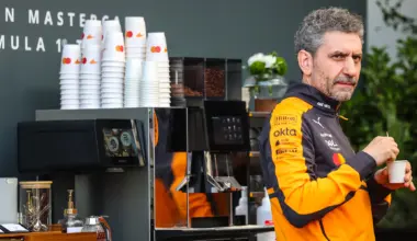 Ferrari's British driver Lewis Hamilton (front L) leads the pack at the start of the sprint race of