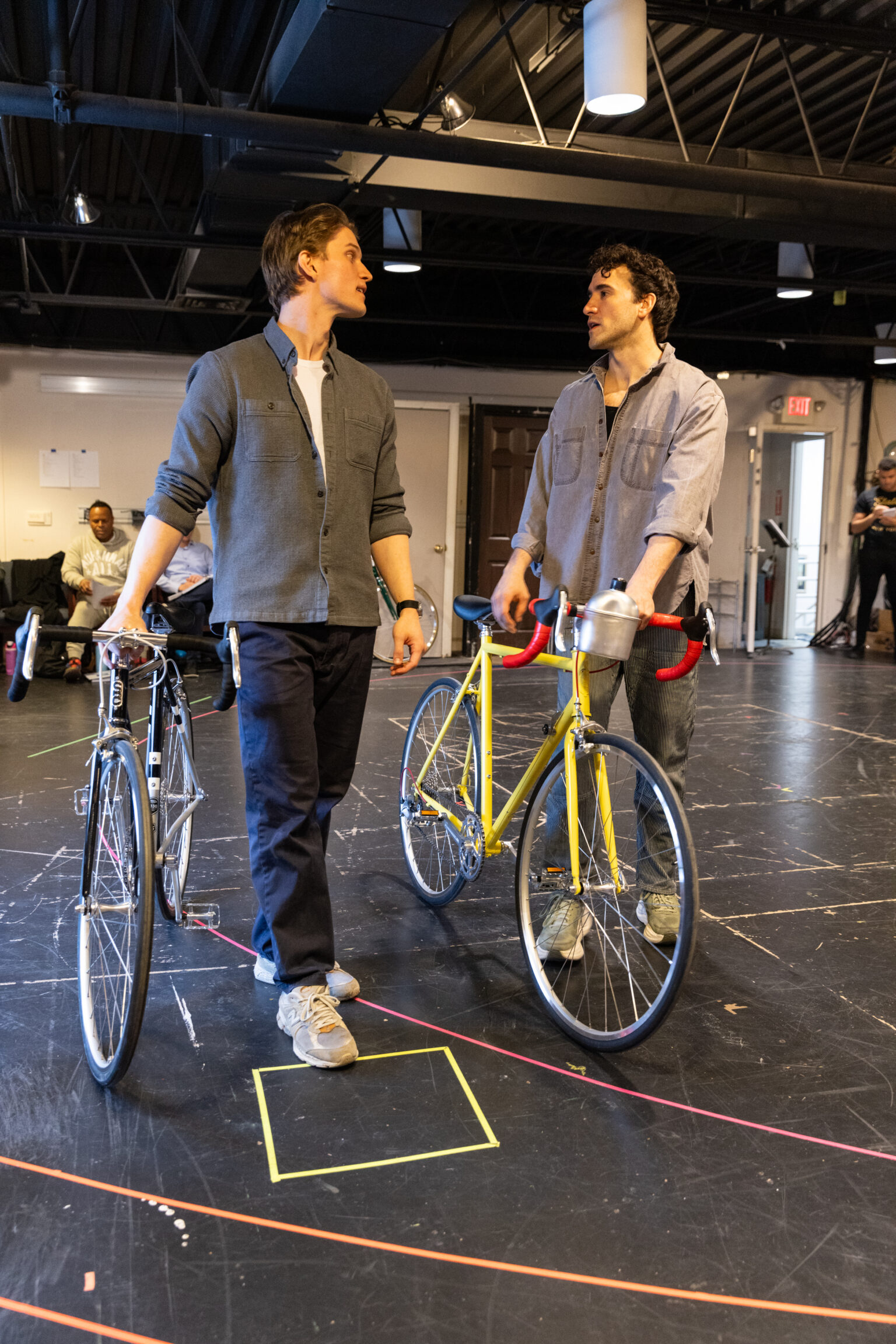 Glory Ride cycling play rehearsal