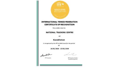 Kazakhstan's National Tennis Center Awarded ITF Gold Level Recognition