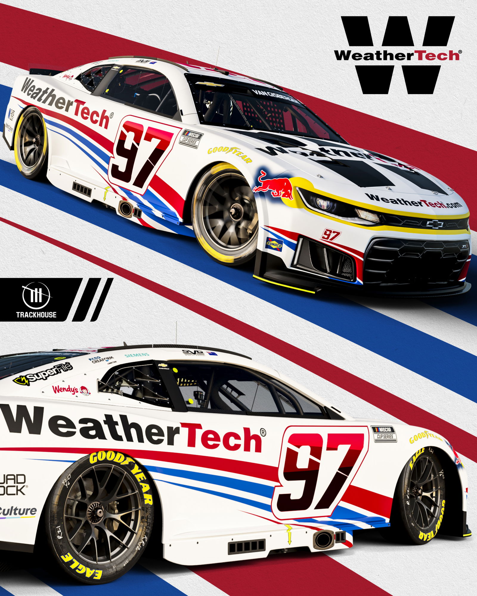 Shane van Gisbergen's WeatherTech-backed #97 Trackhouse Racing Chevrolet Camaro.