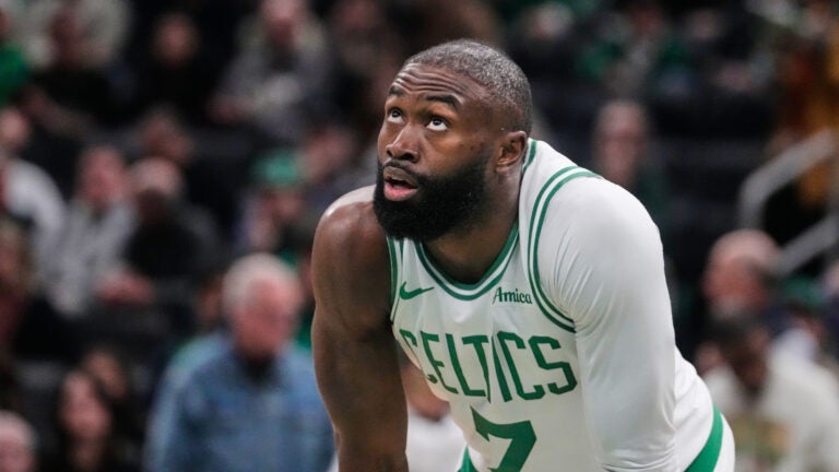 Boston Celtics guard Jaylen Brown during an NBA basketball game, Wednesday, March 4, 2026, in Boston.