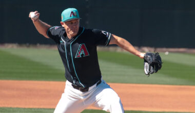 Pitcher Paul Sewald of the Arizona Diamondbacks...