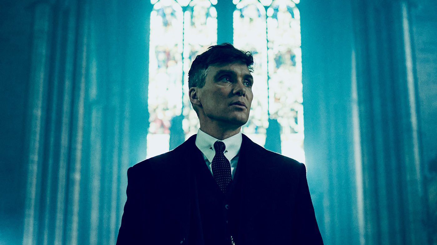 Cillian Murphy as Tommy Shelby, in a church, in a still image from Peaky Blinders season 6