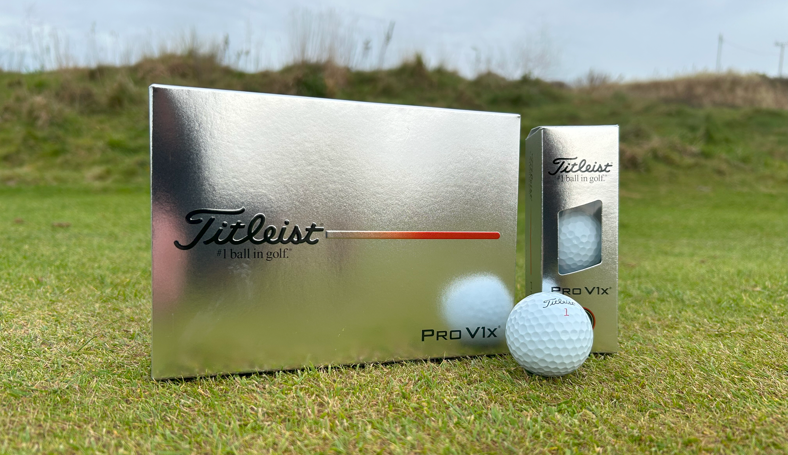 A box of Titleist Pro V1x golf balls