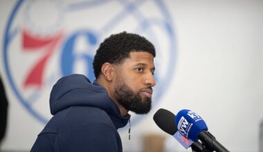 Paul George spoke to reporters on Tuesday for the first time since being hit with a 25-game suspension for a positive drug test.