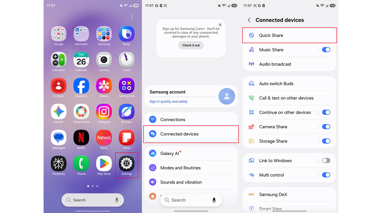 Samsung Galaxy S26 series AirDrop