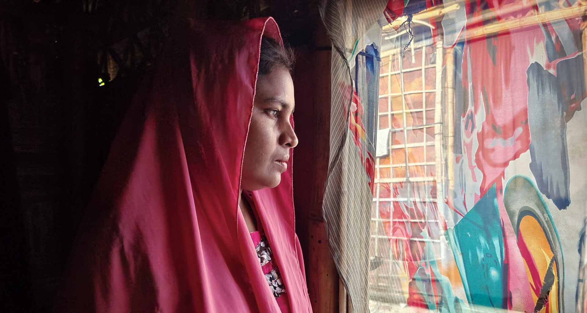 Rohingya refugee lives alone with her child after her husband abandoned them in Cox's Bazar, Bangladesh