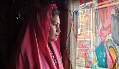 Rohingya refugee lives alone with her child after her husband abandoned them in Cox's Bazar, Bangladesh