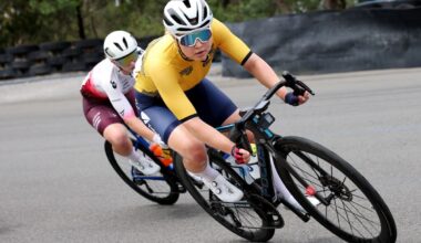 Odette Lynch (Butterfields Ziptrak) on her way to a second victory in as many days at the ProVelo Super League's Harbour City GP 2026