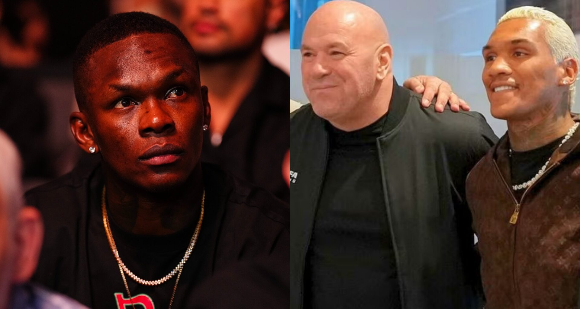 Israel Adesanya, Dana White and Conor Benn