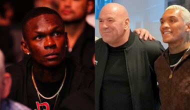 Israel Adesanya, Dana White and Conor Benn