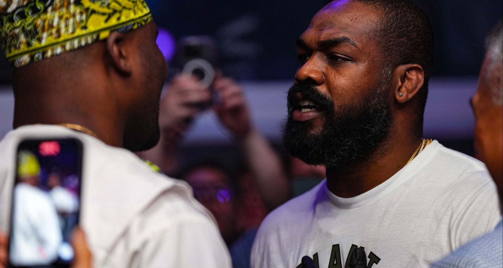 Francis Ngannou and Jon Jones at a PFL event