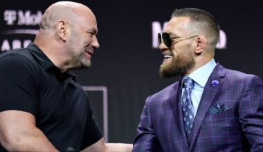Dana White and Conor McGregor at the UFC 264 press conference