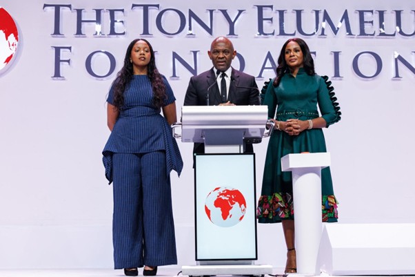 Cohort 2026, TEF Selection Announcement. From l-r: Oge Elumelu, daughter of Founder and Co-Founder, Tony Elumelu Foundation; Tony O. Elumelu, CFR, Founder, Tony Elumelu Foundation, Dr Awele V. Elumelu, OFR, Co-Founder, Tony Elumelu Foundation