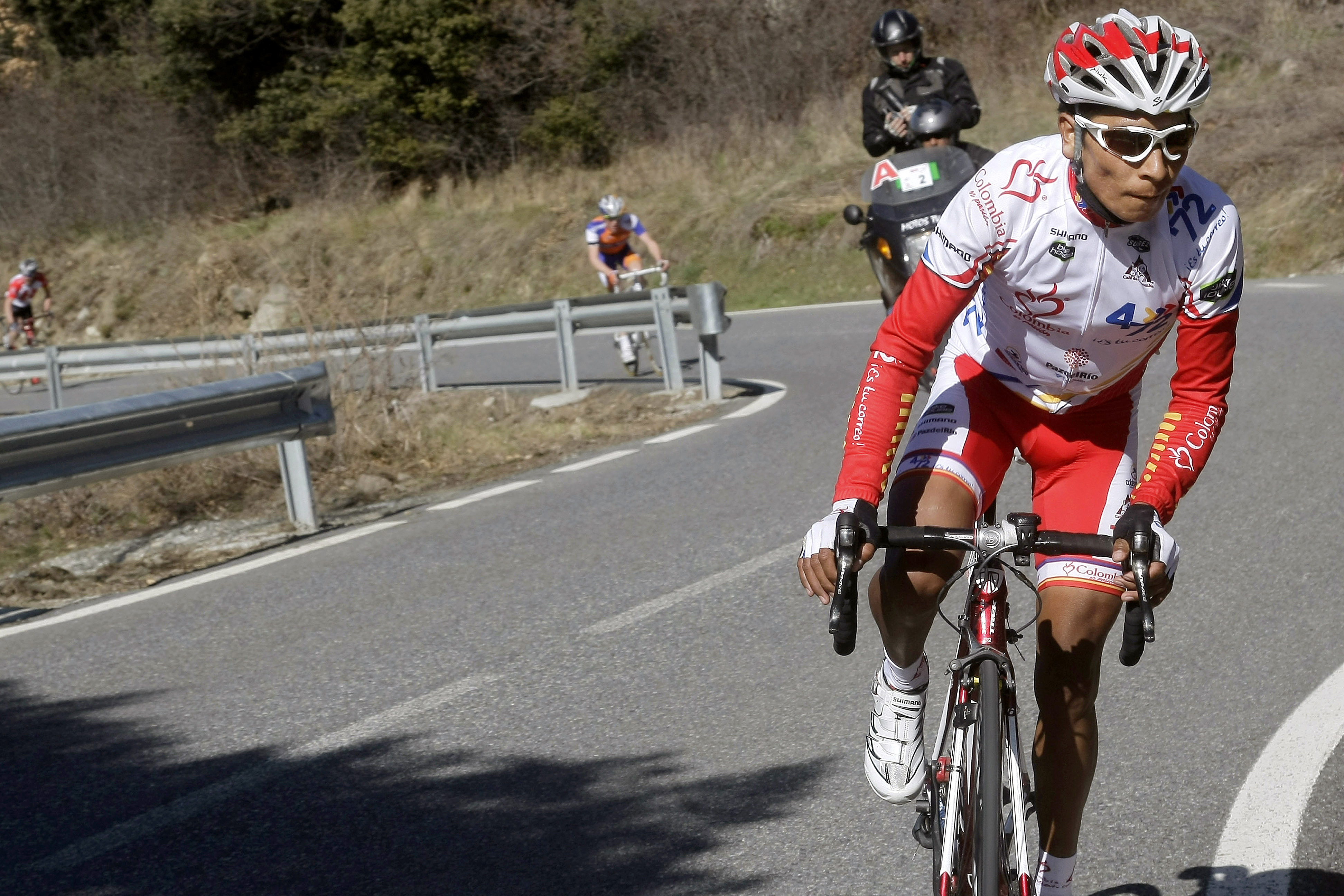 Nairo Quintana en route to claiming the mountains classification title at the 2011 Volta a Catalunya