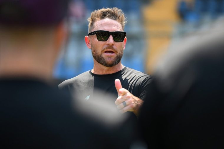 MUMBAI, INDIA - MARCH 03: Head coach of England Brendon McCullum during an ICC Men's T20 World Cup India & Sri Lanka 2026 net session at Wankhede Stadium on March 03, 2026 in Mumbai, India. (Photo by Matt Roberts-ICC/ICC via Getty Images)