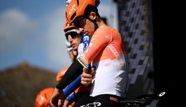 CORMORANCHE-SUR-SAONE, FRANCE - MARCH 12: Michal Kwiatkowski of Poland and Team INEOS Grenadiers prior to the 84th Paris-Nice 2026, Stage 5 a 206.3km stage from Cormoranche-sur-Saone to Colombier-le-Vieux / #UCIWT / on March 12, 2026 in Cormoranche-sur-Saone, France. (Photo by Szymon Gruchalski/Getty Images)