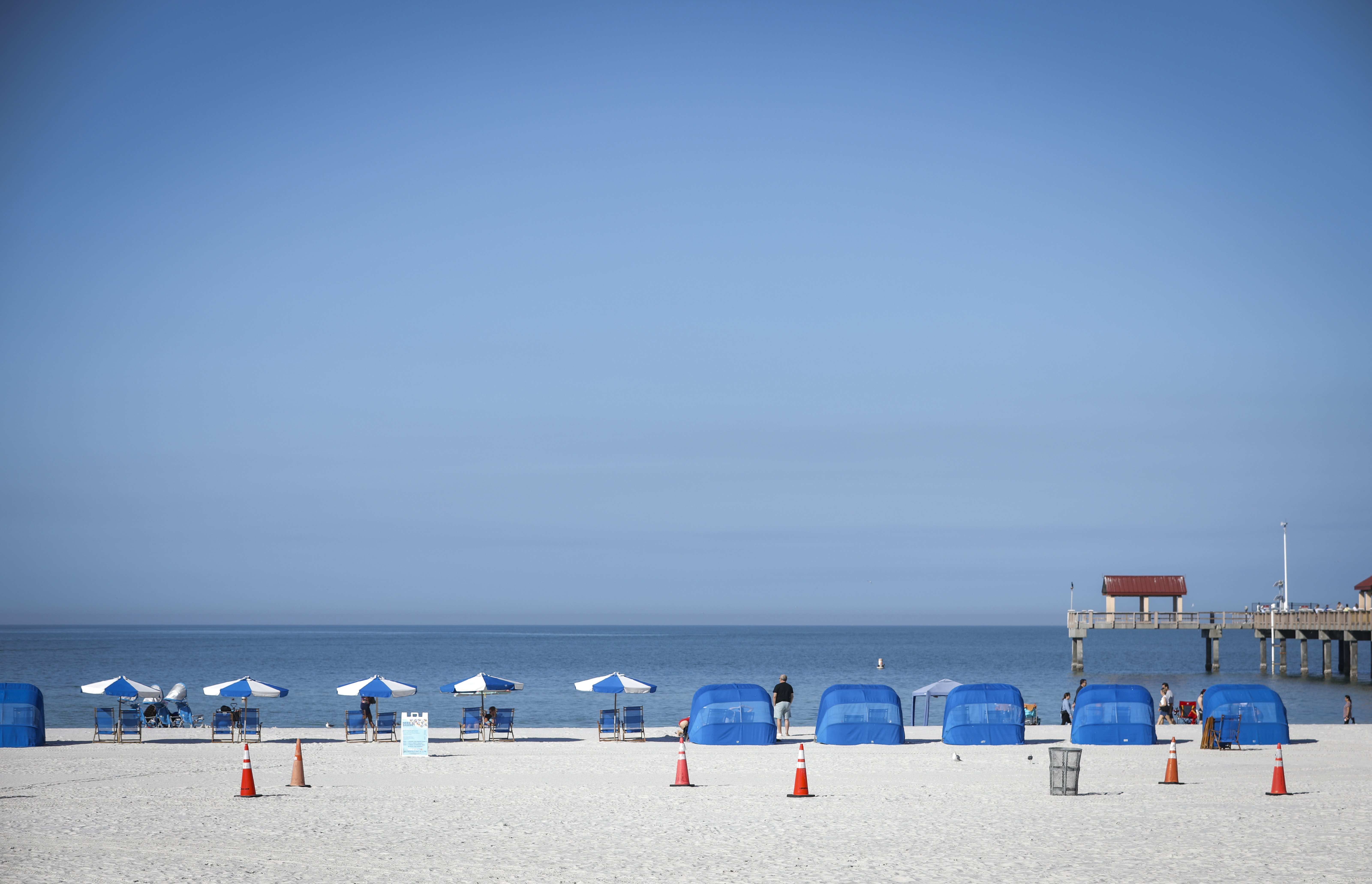The Gulf of Mexico is seen along Clearwater Beach on...