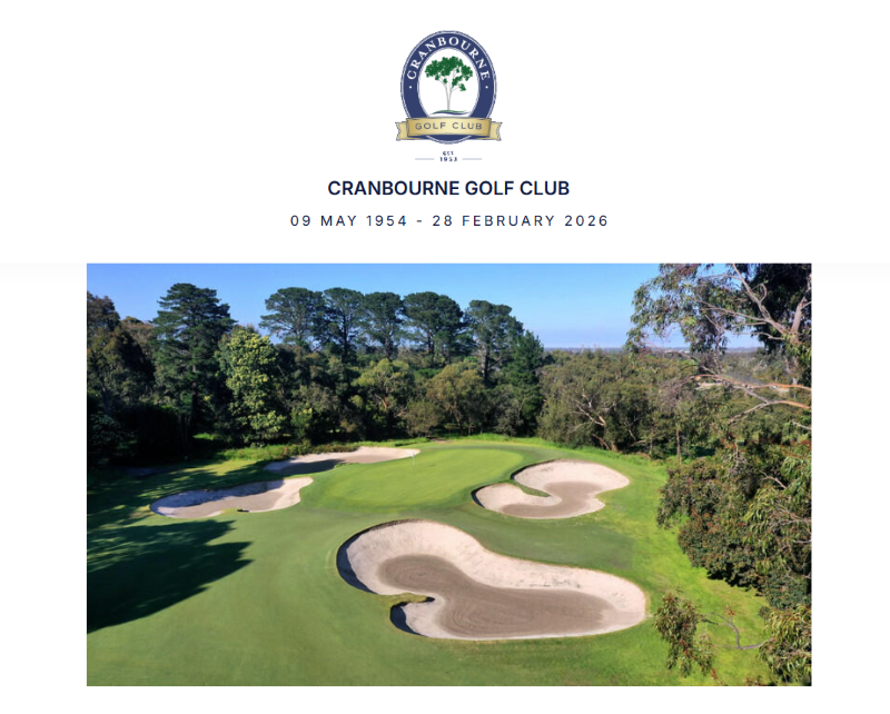 Cranbourne Golf Club Lowers the Flag After 70 Years