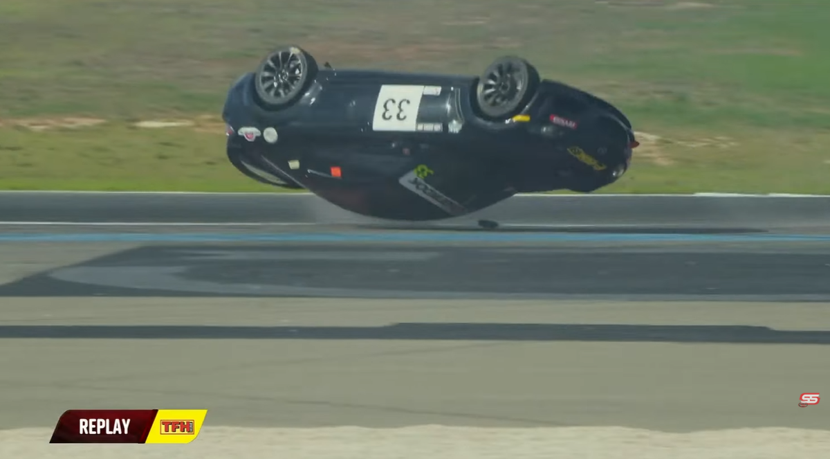 National news: RX8 driver unhurt in spectacular roll at The Bend