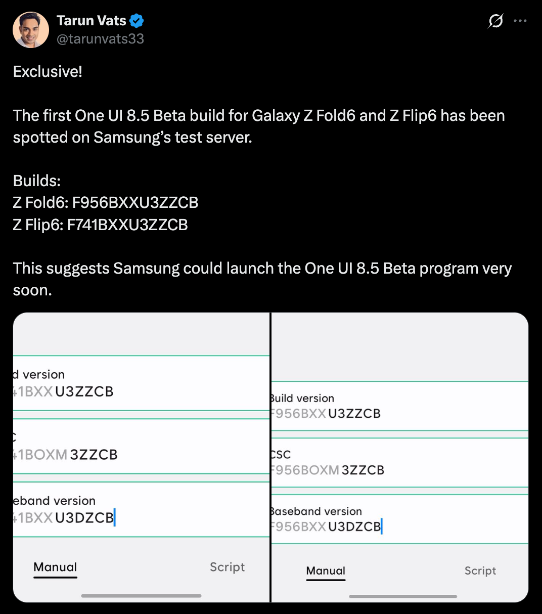 Screenshot 2026 03 20 at 1.09.33 PM One UI 8.5 beta for Galaxy Z Fold 6