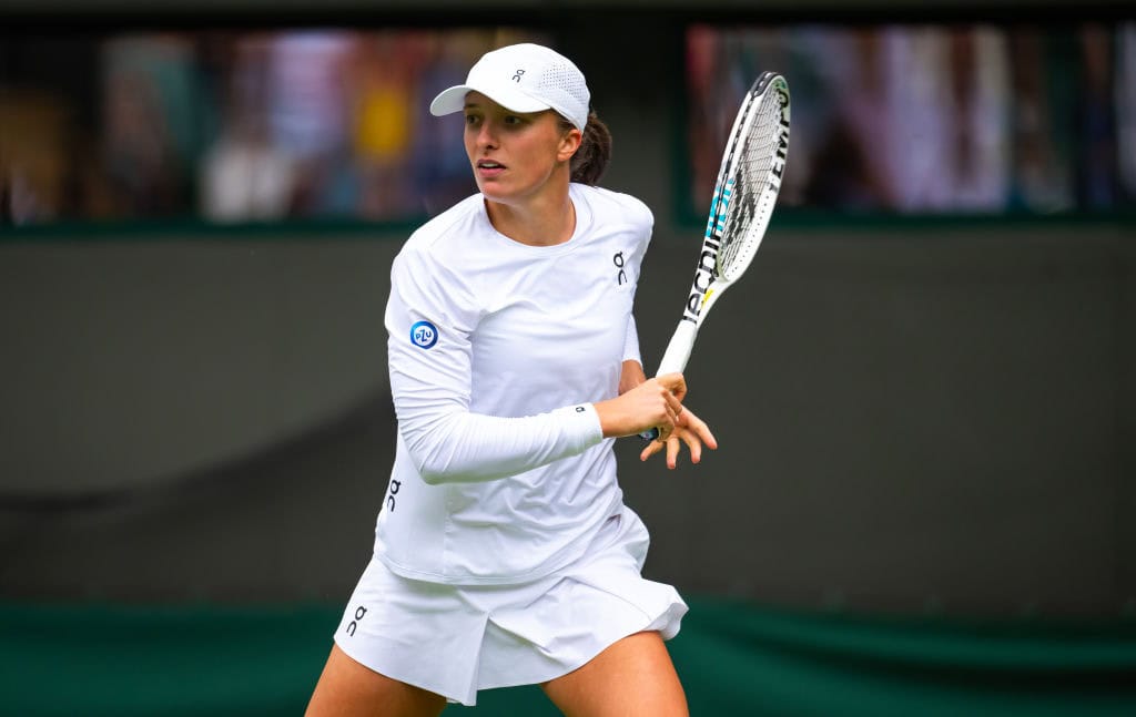 Iga Swiatek in the first round of Wimbledon 2023, UK