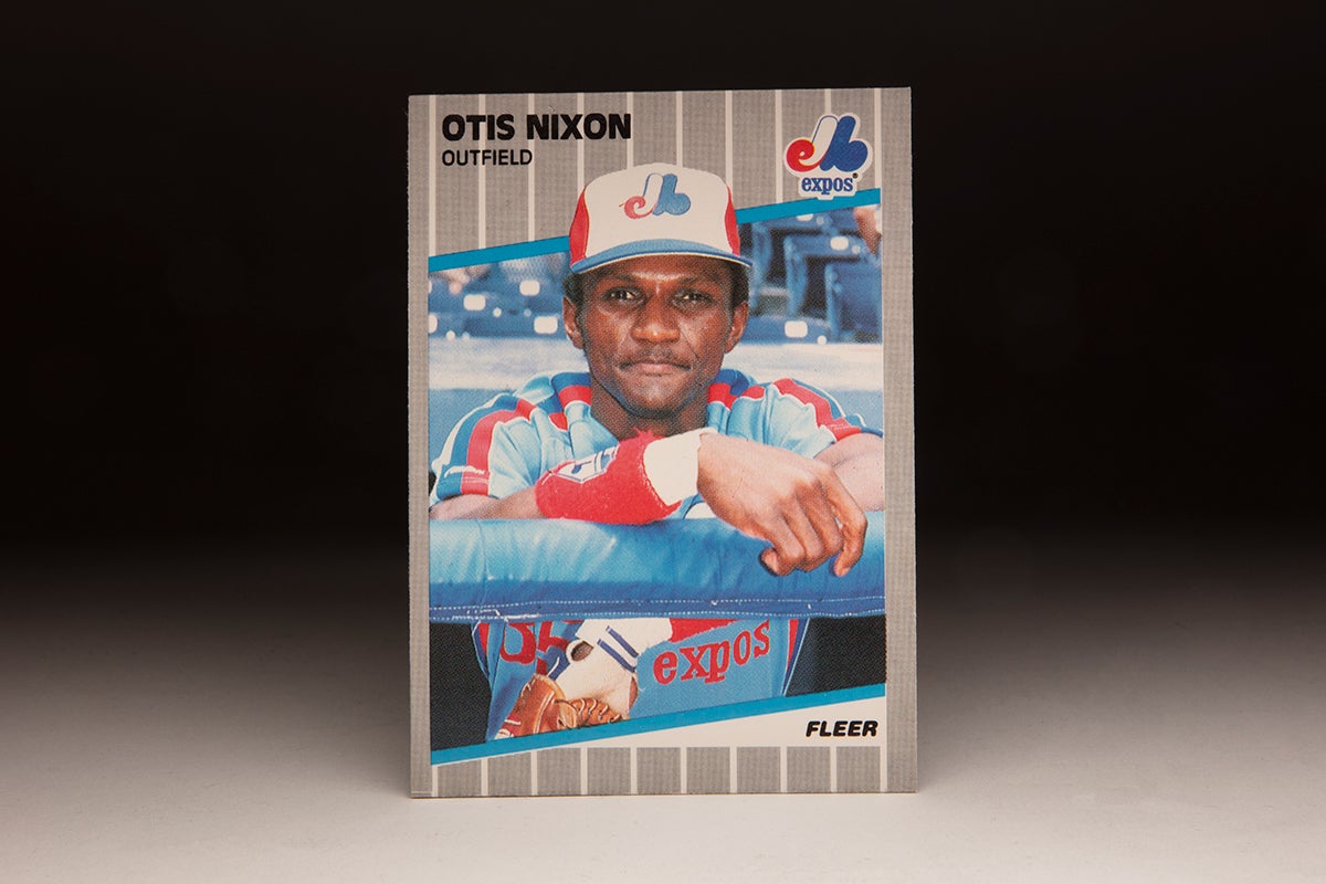 Front of 1989 Fleer Otis Nixon card