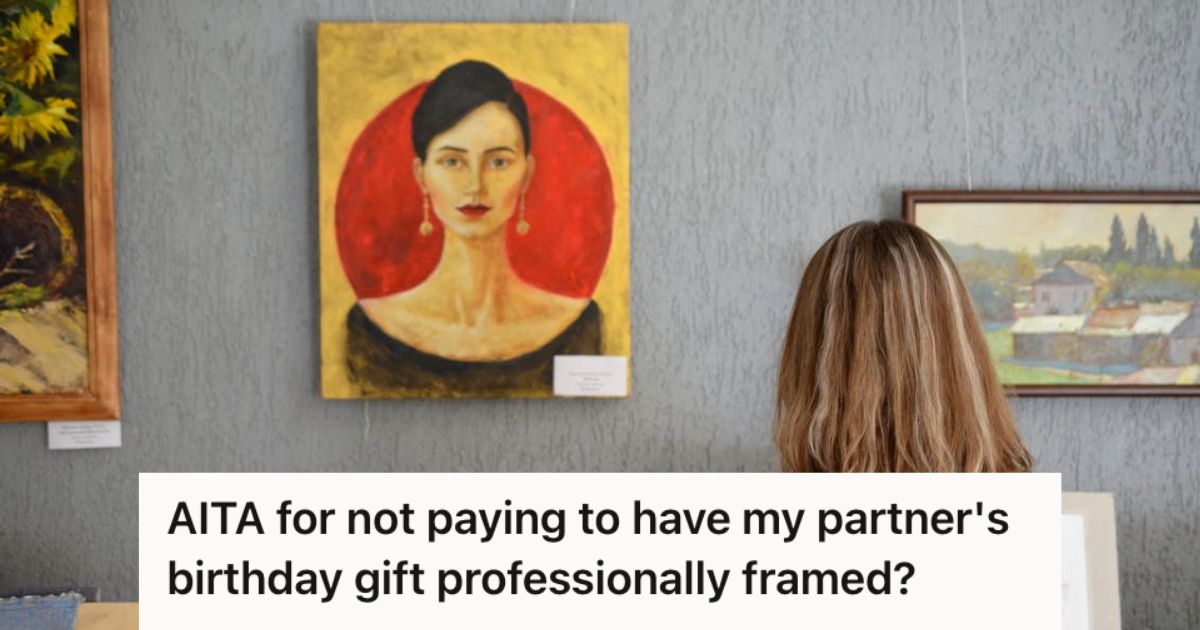 Woman looking at a painting