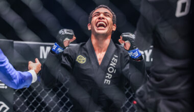 BJJ star Tye Ruotolo celebrates his victory