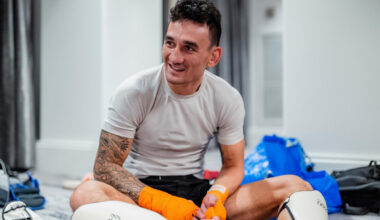 UFC fighter Max Holloway training