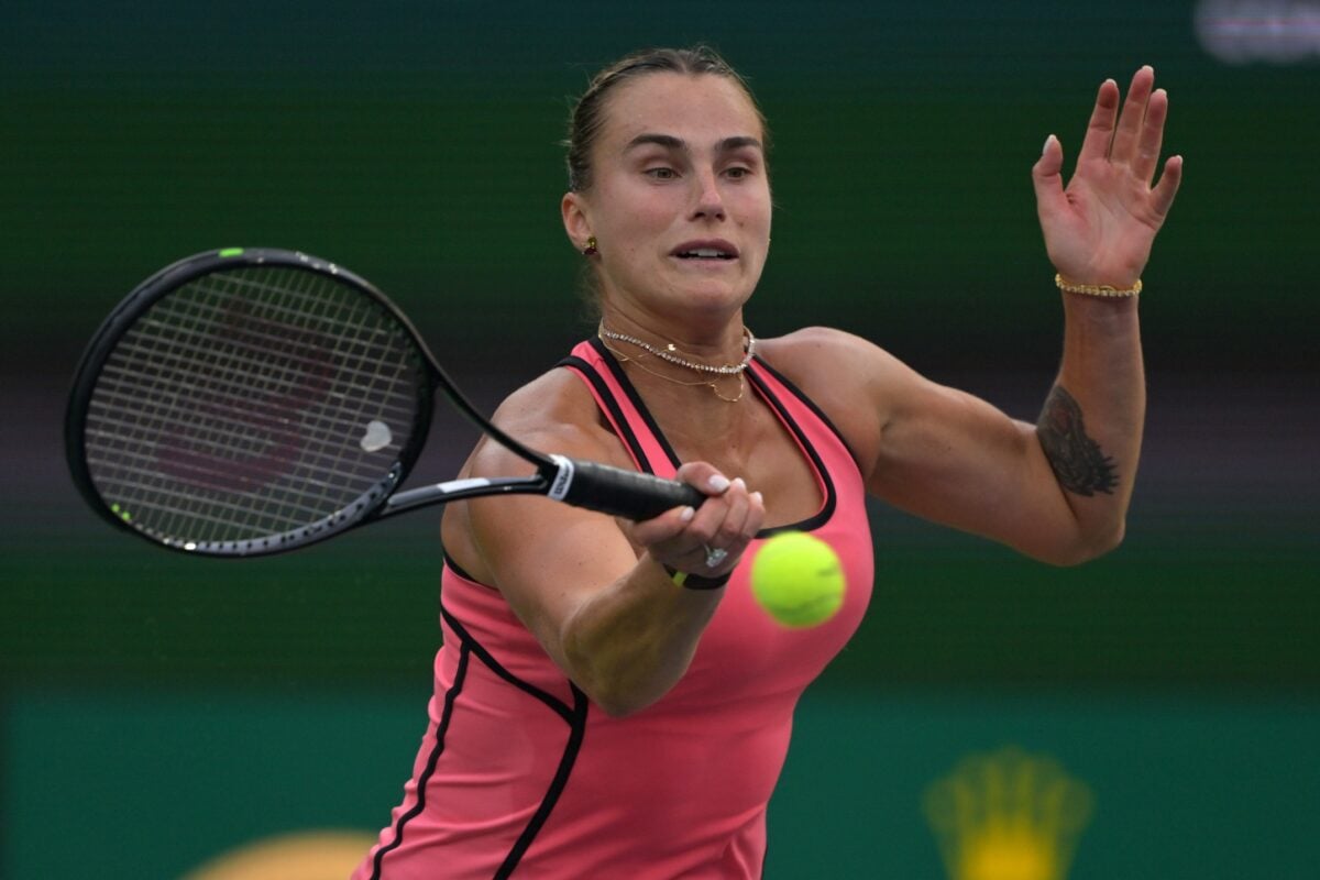 Aryna Sabalenka in action at WTA Indian Wells.