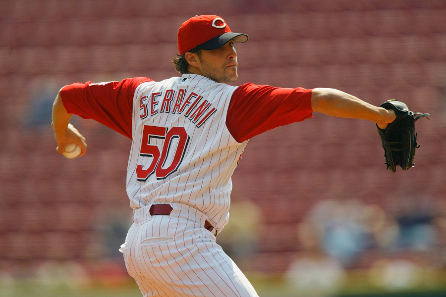 Serafini in action during his baseball career. His sentences mean that he will almost certainly die in prison