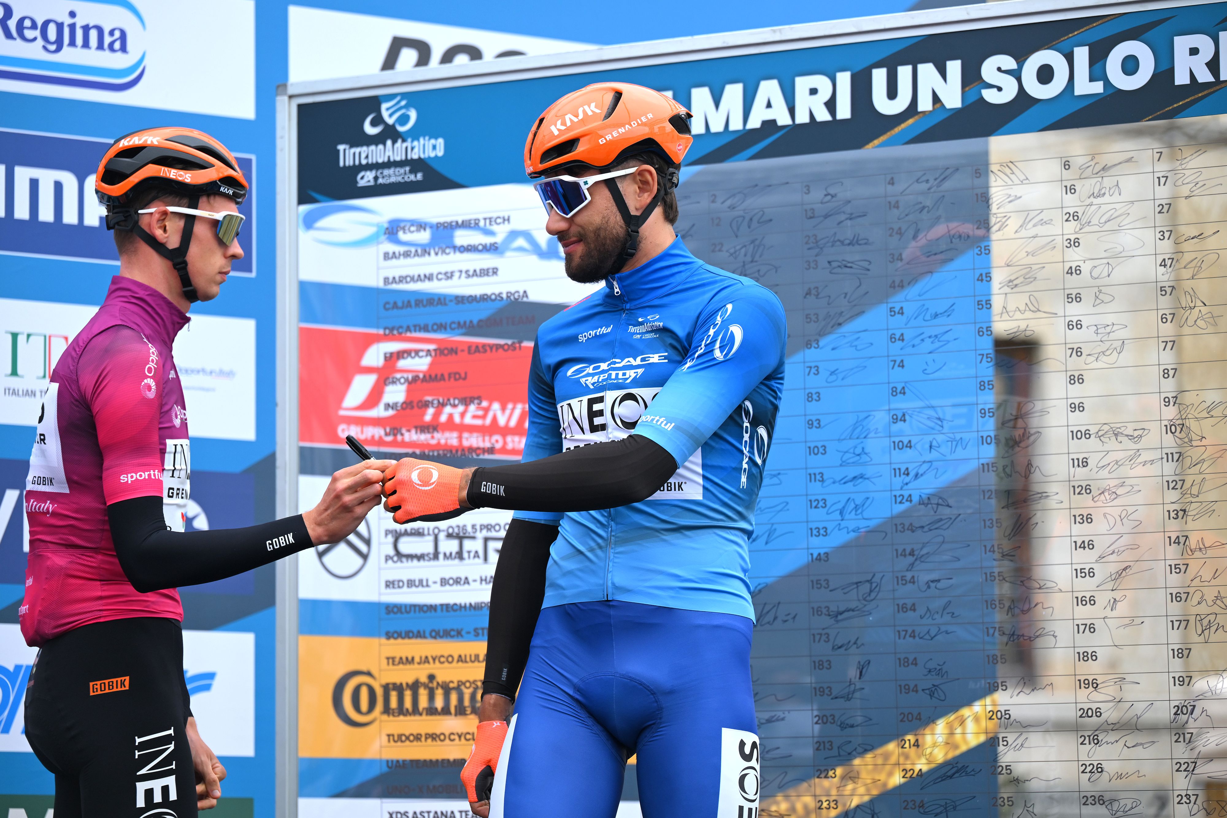 Filippo Ganna and Thymen Arensman sign on for stage 2 at Tirreno-Adriatico 2026