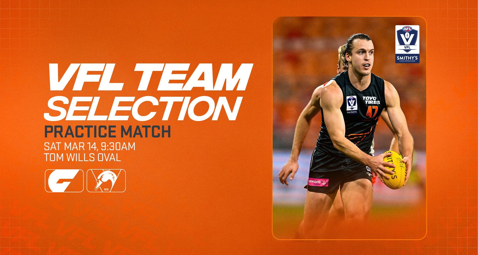 Seven AFL GIANTS Headline VFL Practice Match Squad