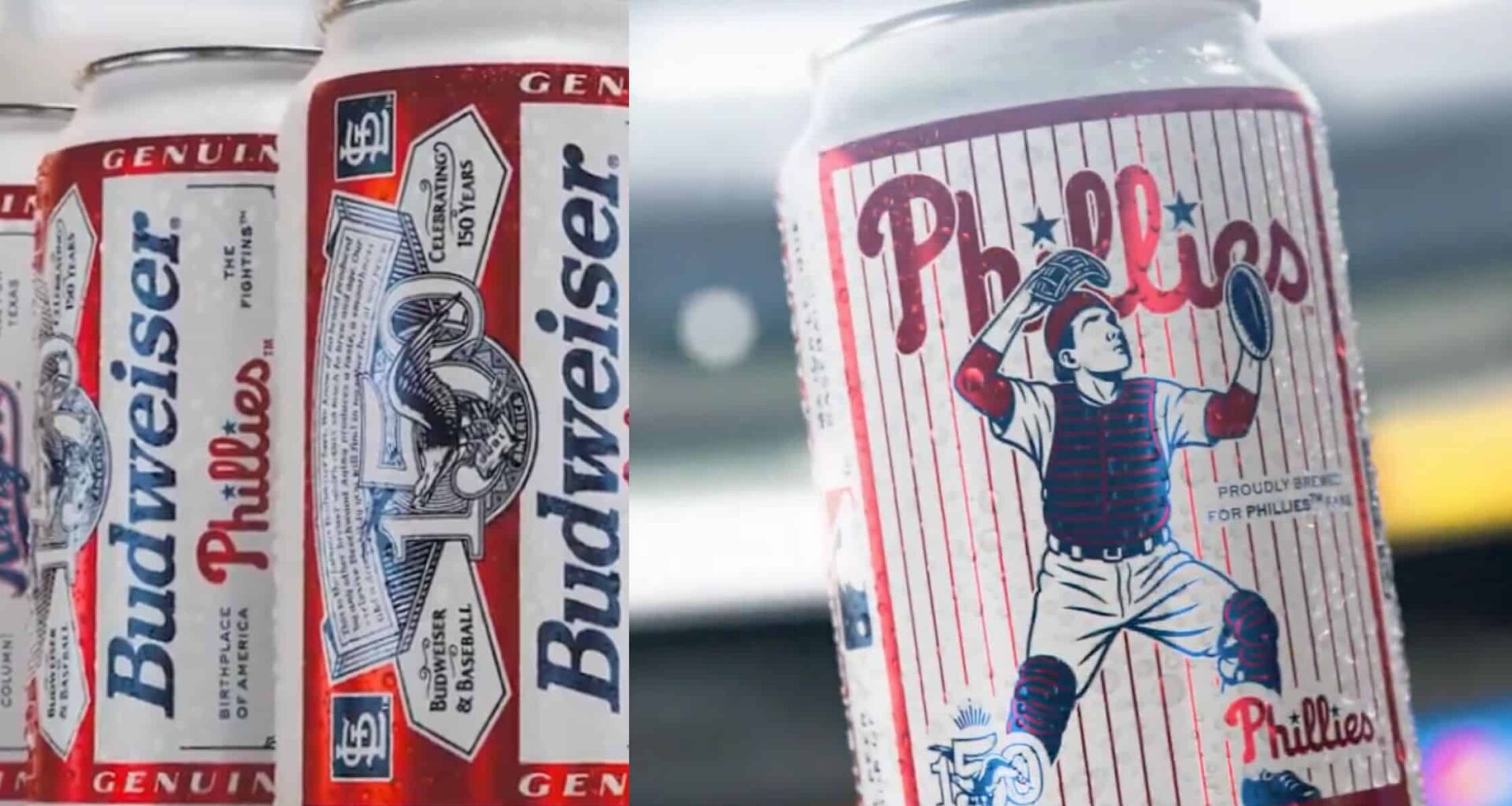 Budweiser Vintage MLB 150 Cans Phillies Bud Heavy