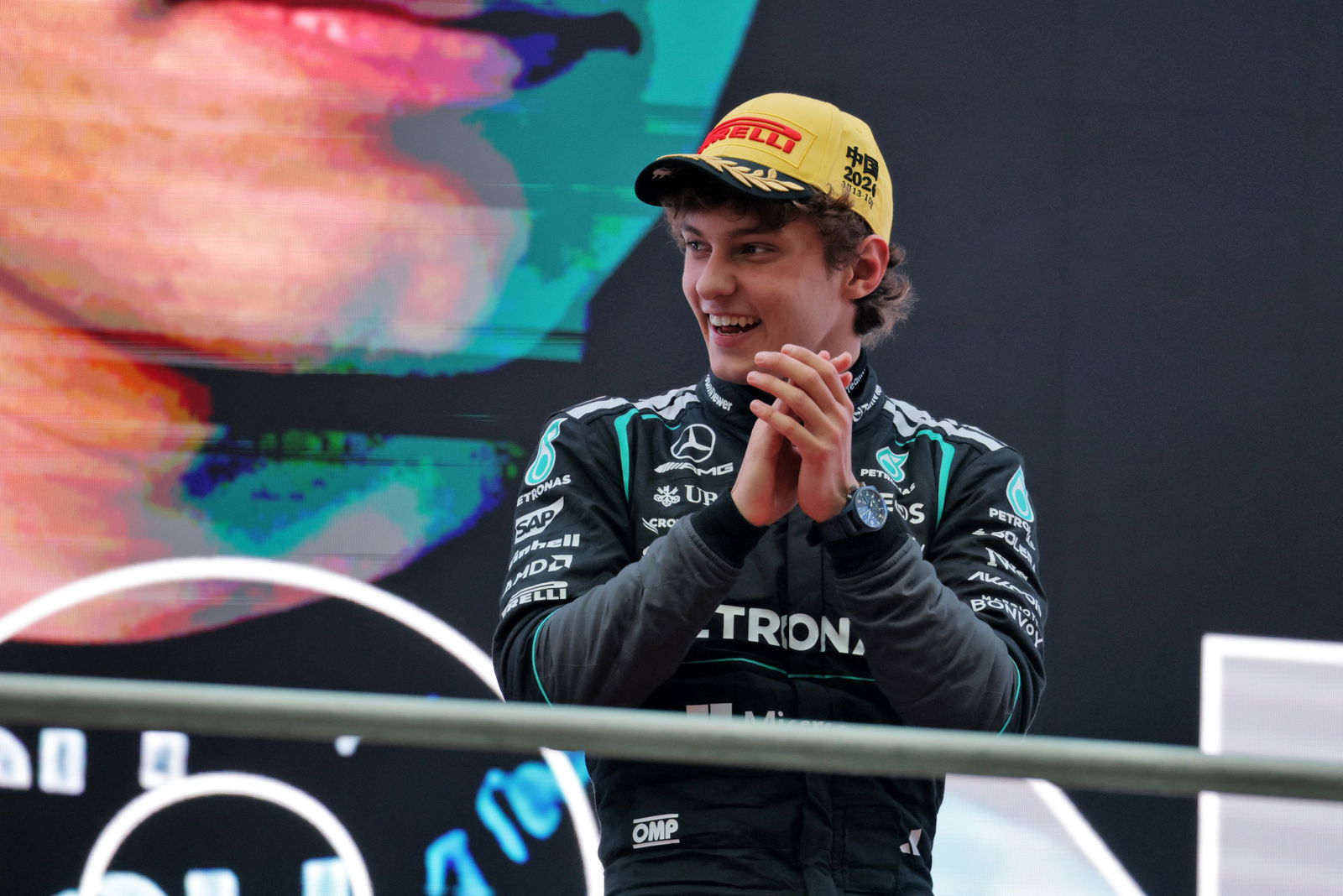 New winner Antonelli caught in awkward podium mix-up