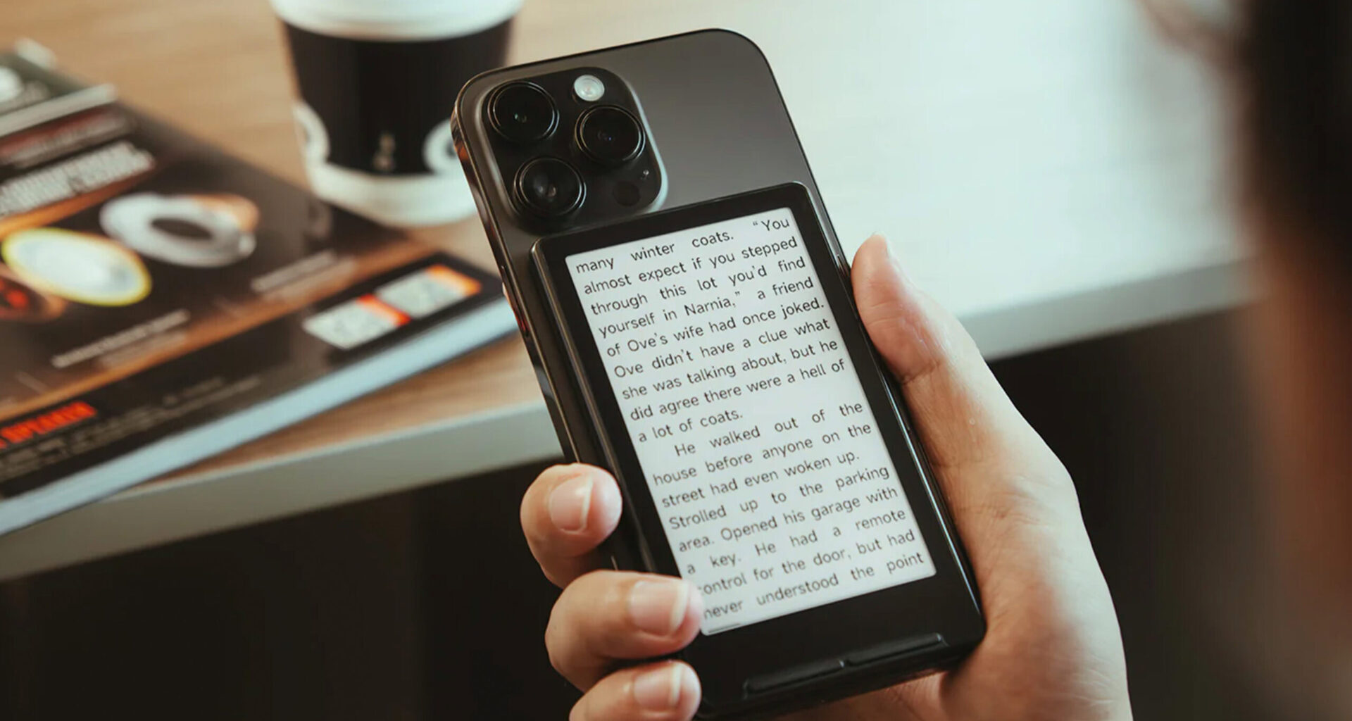 The Xteink X4 is a magnetic e-reader that attaches right to your phone.