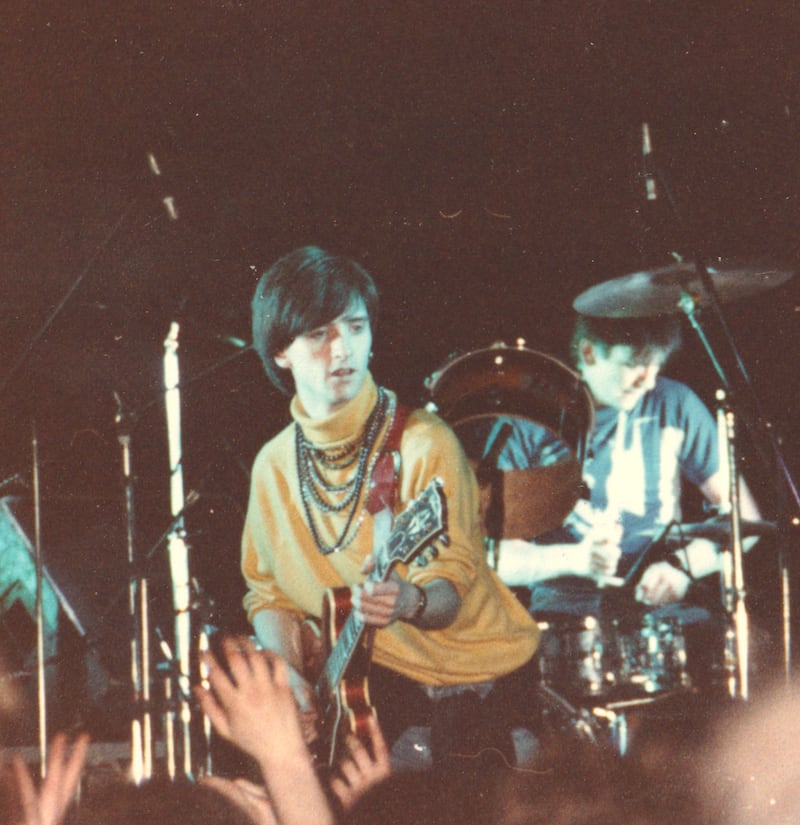 The Smiths: Johnny Marr and Mike Joyce on stage in 1983. Pic sent by Dusty Miller PR dustymillerpr@gmail.com