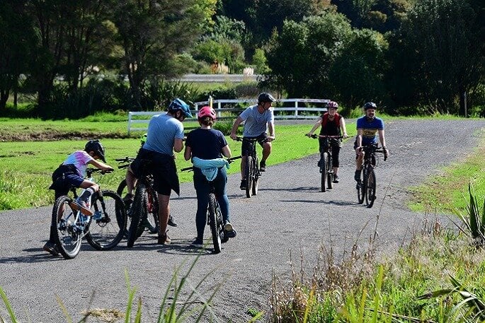 Teams score points on the Great K Valley Cycle Adventure by completing challenges, following a map and solving puzzles. Photo / Simon Beaton