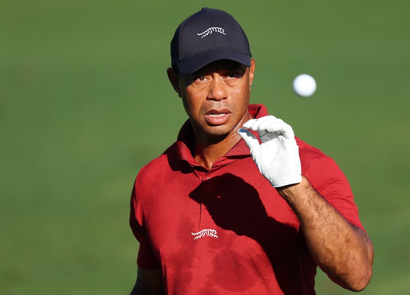 Tiger Woods, seen here during 2024's Masters, has yet to say if he will be at Augusta this year. Photograph: Andrew Redington/Getty