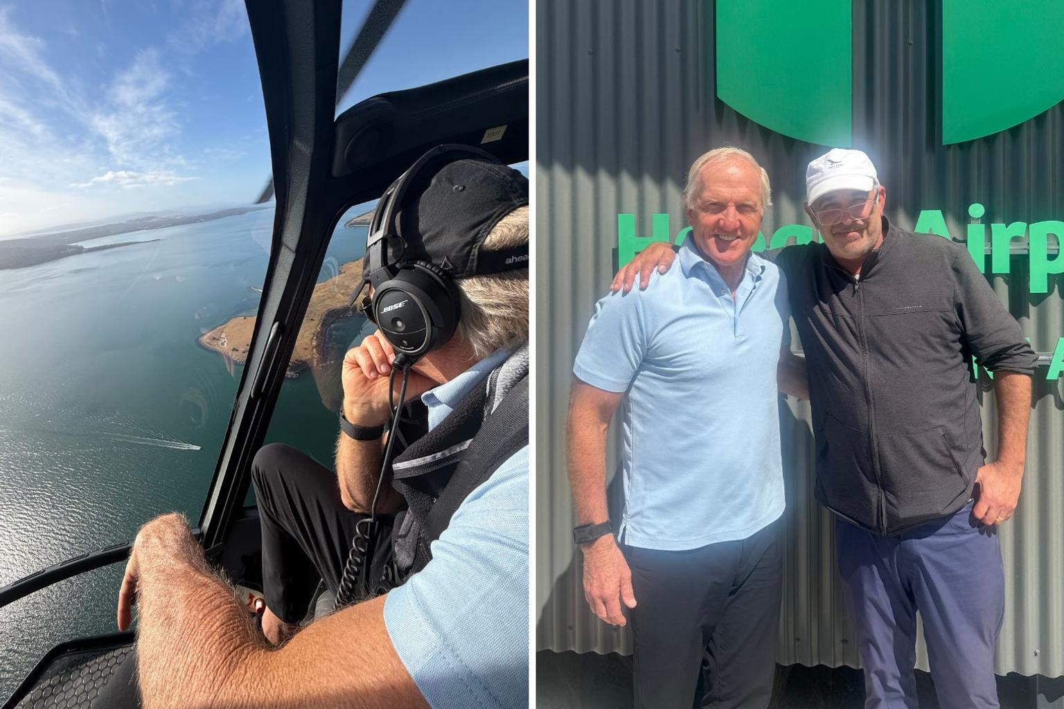 Golfing legend Greg Norman visits Hobart for pitch on proposed South Arm golf course