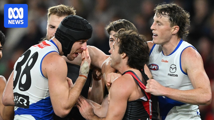 Kangaroos' Tristan Xerri sent to AFL tribunal after alleged blood-wiping incident