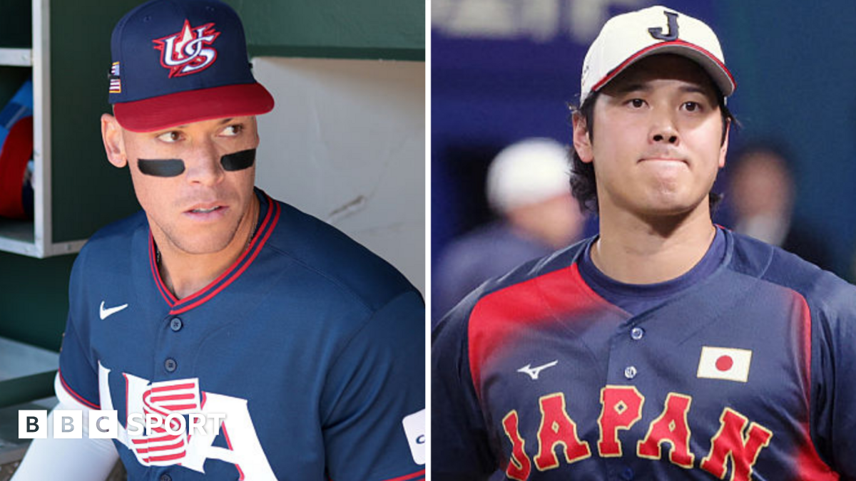 Aaron Judge and Shohei Ohtani during World Baseball Classic warm-up games in 2026