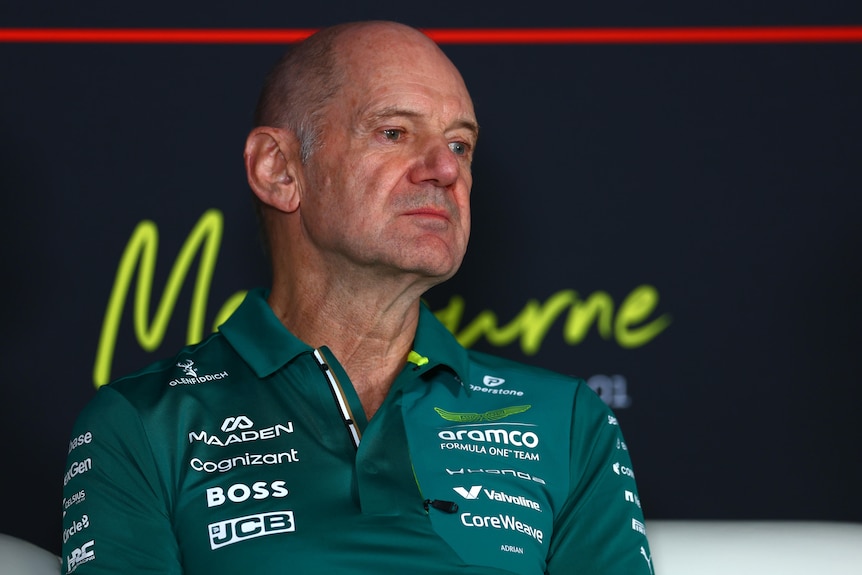 Adrian Newey, Team Principal of Aston Martin F1 Team at a press conference