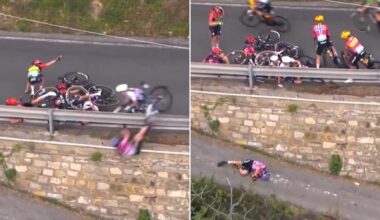 Health update issued after Italian cyclist Debora Silvestri flies headfirst over guardrail at Milan-San Remo classic