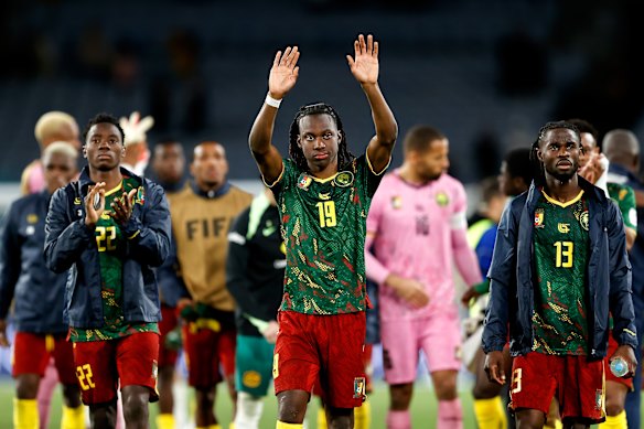 Cameroon’s Ryan Fosso at full-time.