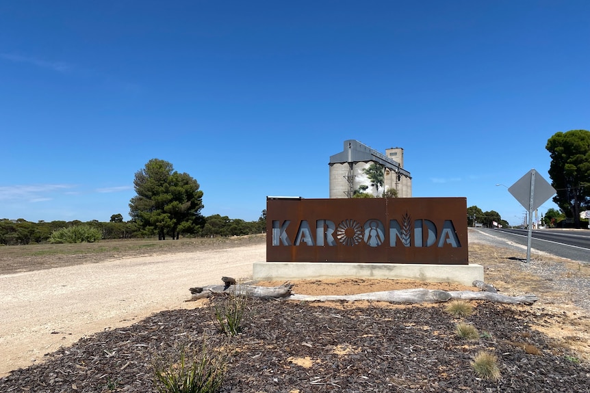 A rusted sign of Karoonda in the Murray Mallee as you enter the town.